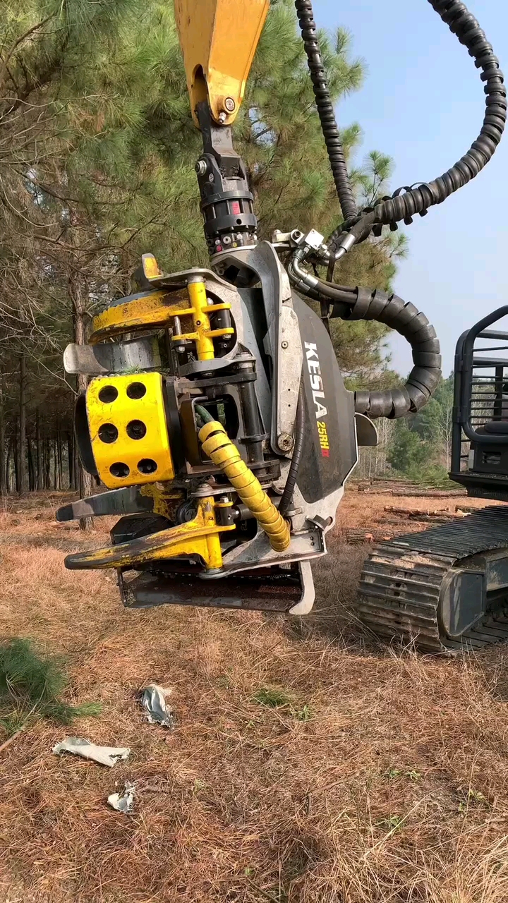 伐木机械手,全自动伐木巨兽,砍树分段去枝-度小视