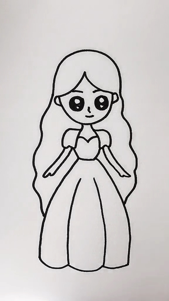 画小女孩小公主简笔画