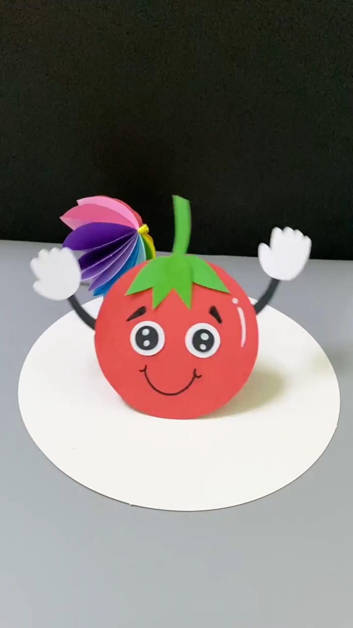 手工制作#可爱的摇摆小番茄,和孩子一起做吧