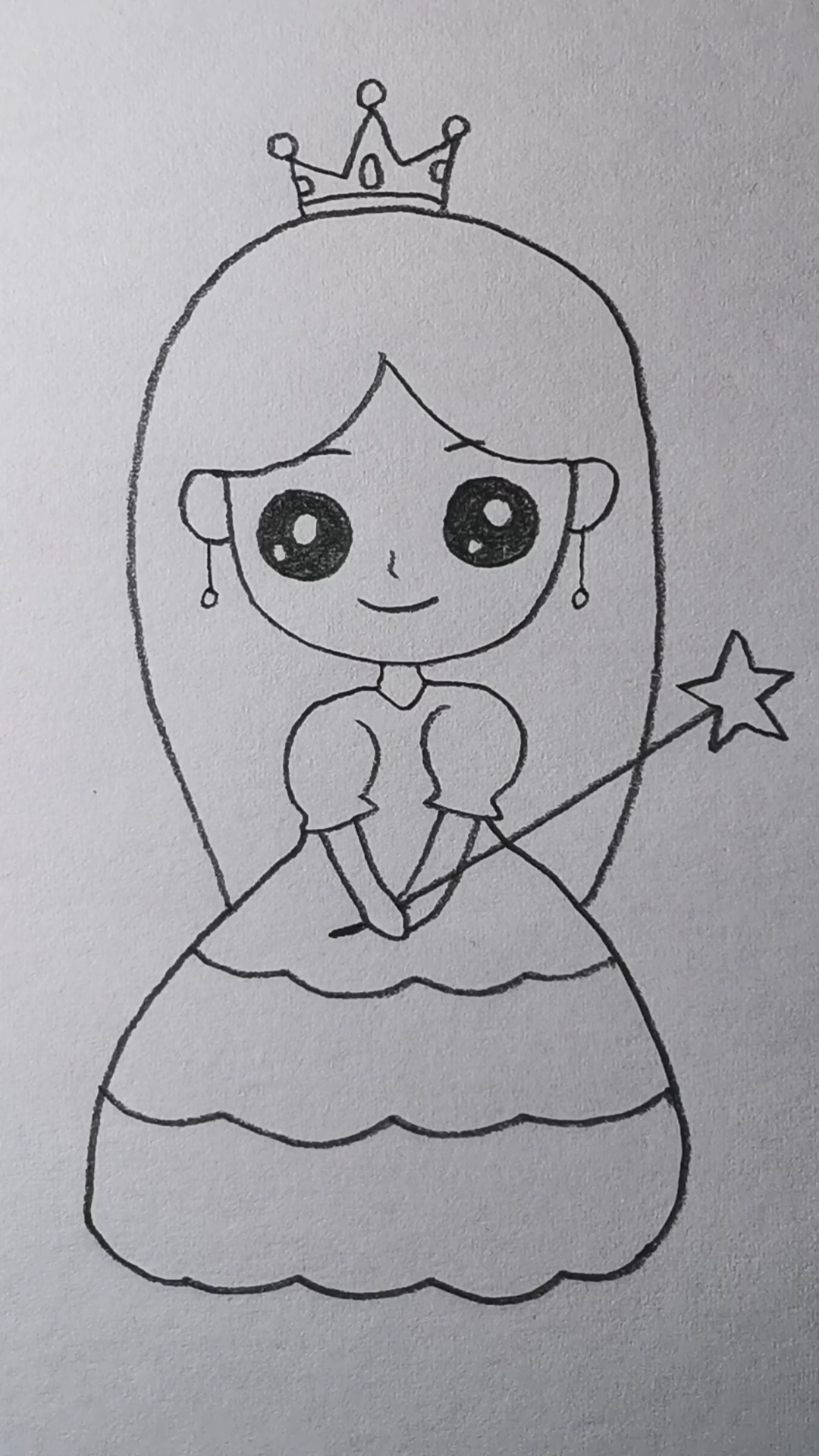 快乐的小公主简笔画图片