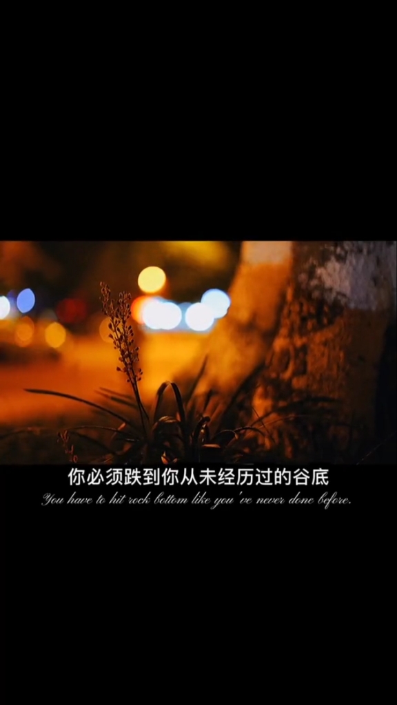 扎心情感语录#你必须跌到你从未经历过的谷底