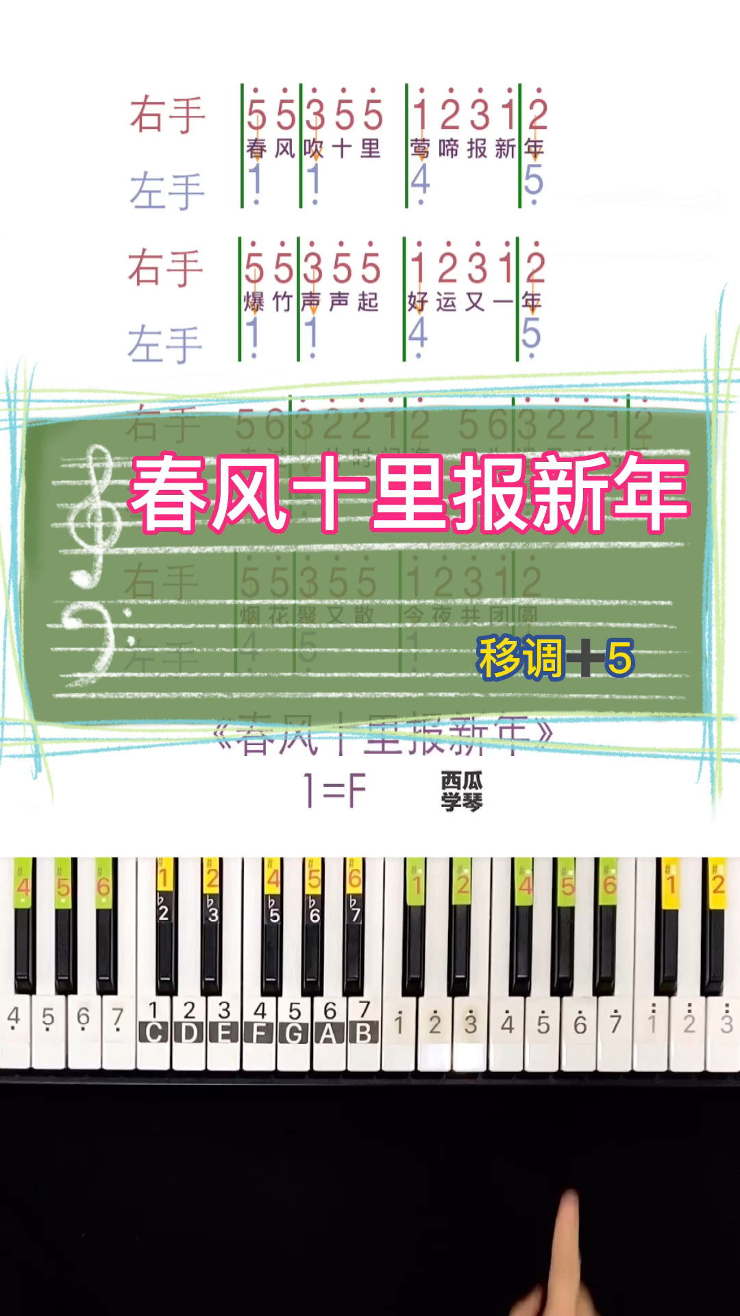 新年快乐#《春风十里报新年》钢琴简谱