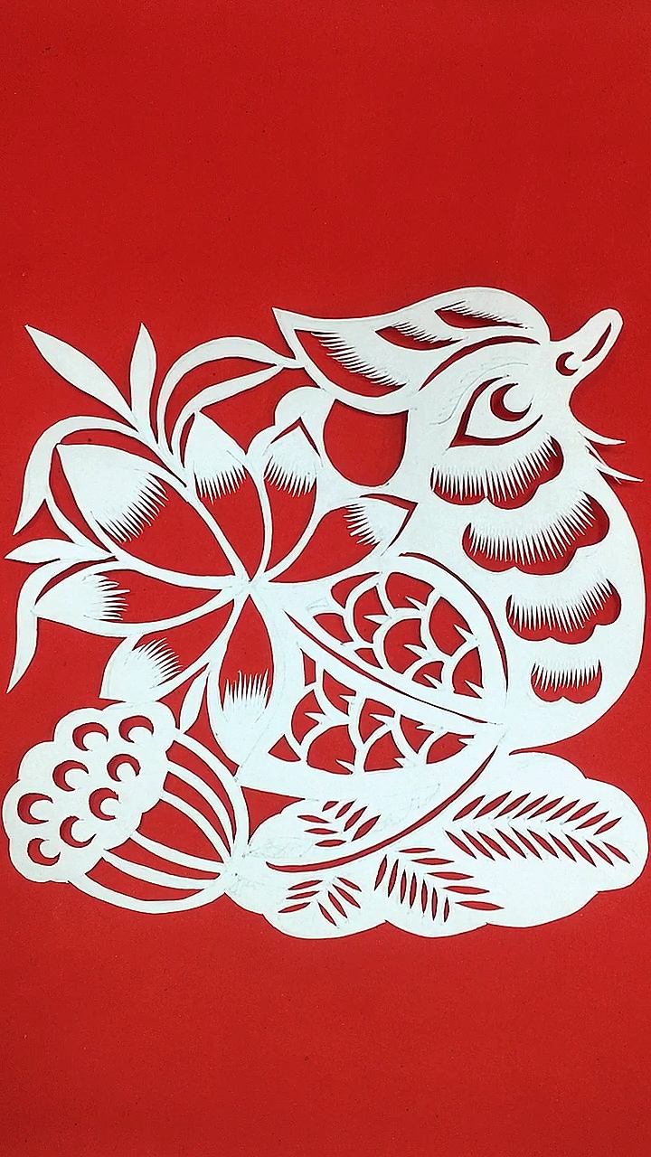 鸳鸯剪纸,送给爱剪纸的朋友们-全民小视频