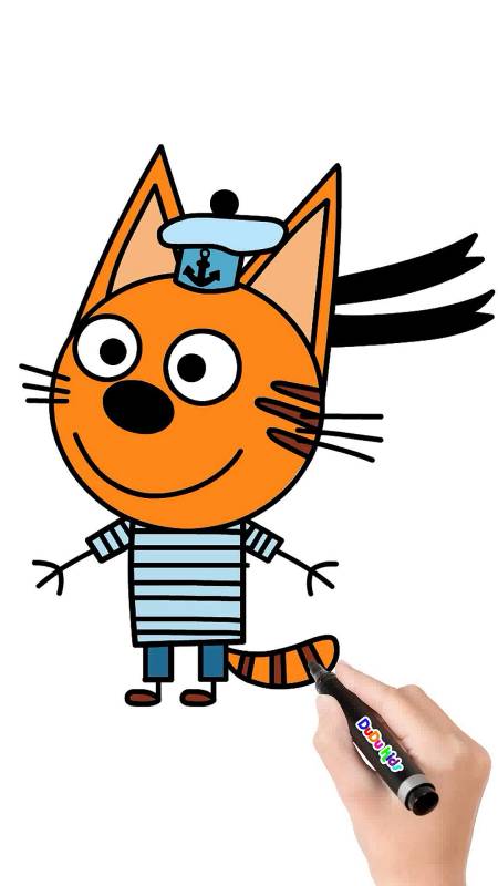 咪好一家动画片#怎样画咪好一家饼干简笔画猫咪绘画少儿美术教程客è