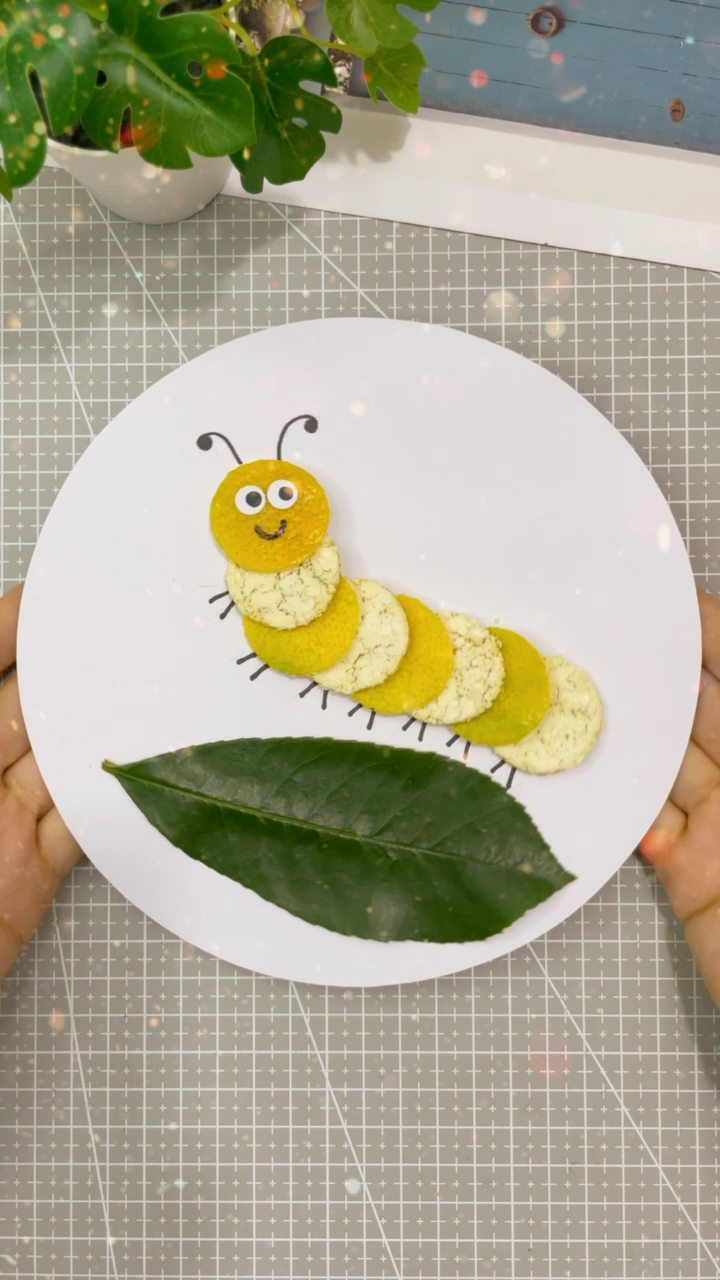 废物利用用橘子皮做的毛毛虫可爱吗