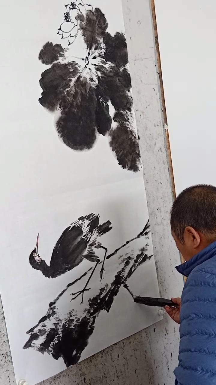 国画#画家王占海功底不一般!-全民小视频