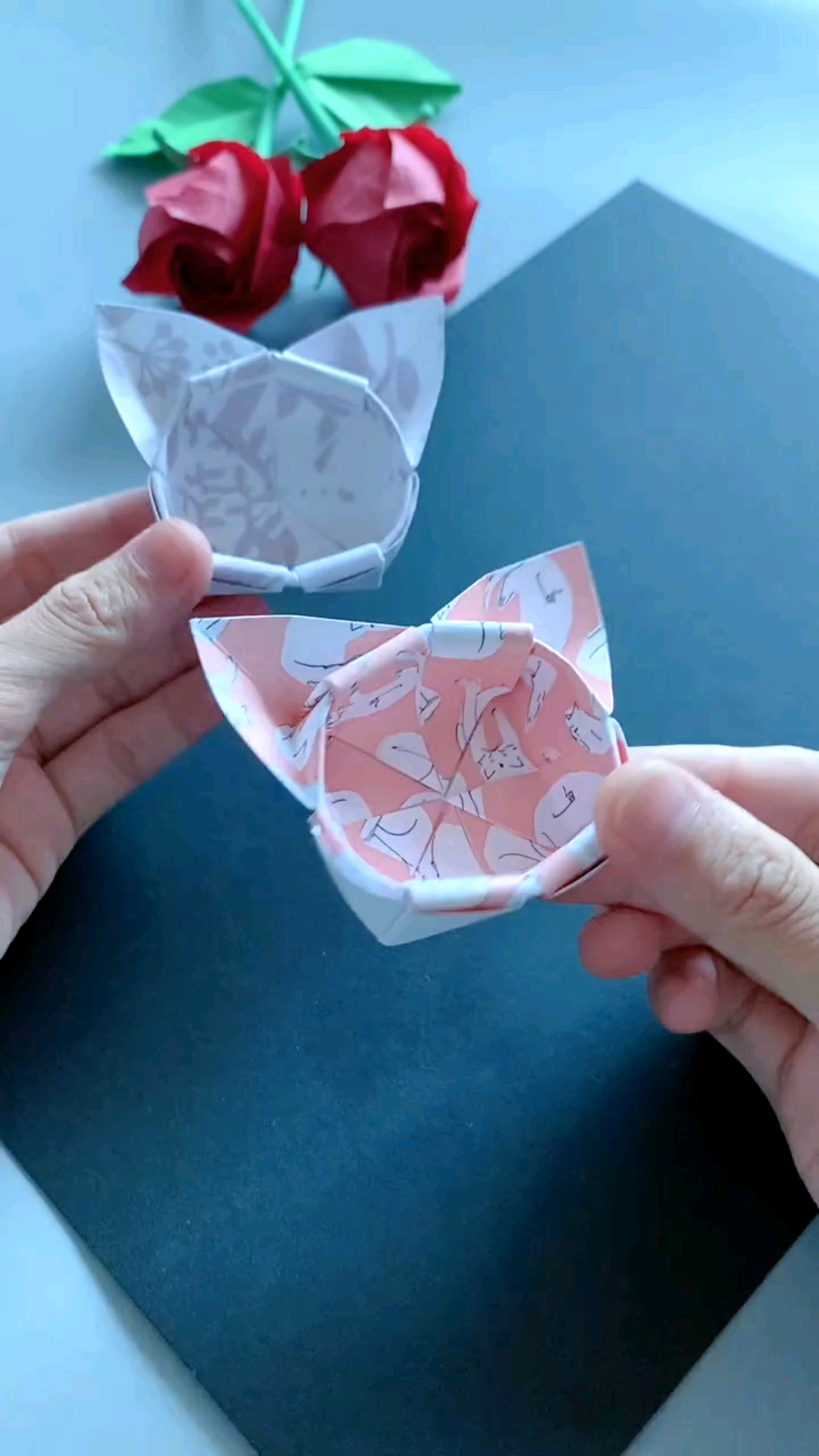 手工制作#还记得猫咪盒子怎么折吗?可以放一些迷你小盒子