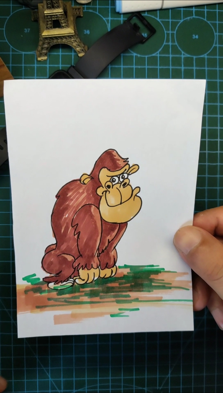 小朋友爱画画#三分钟画大猩猩卡通画