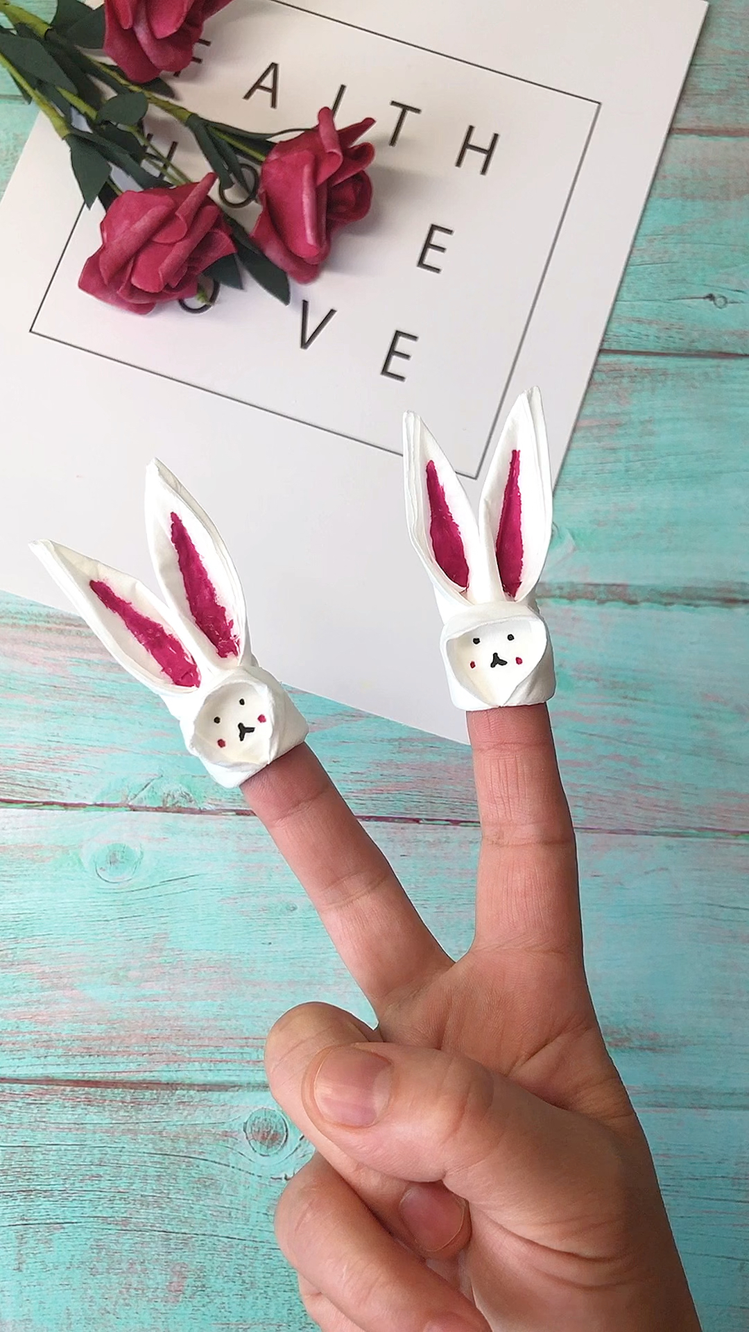 纸巾折兔子的方法图片图片