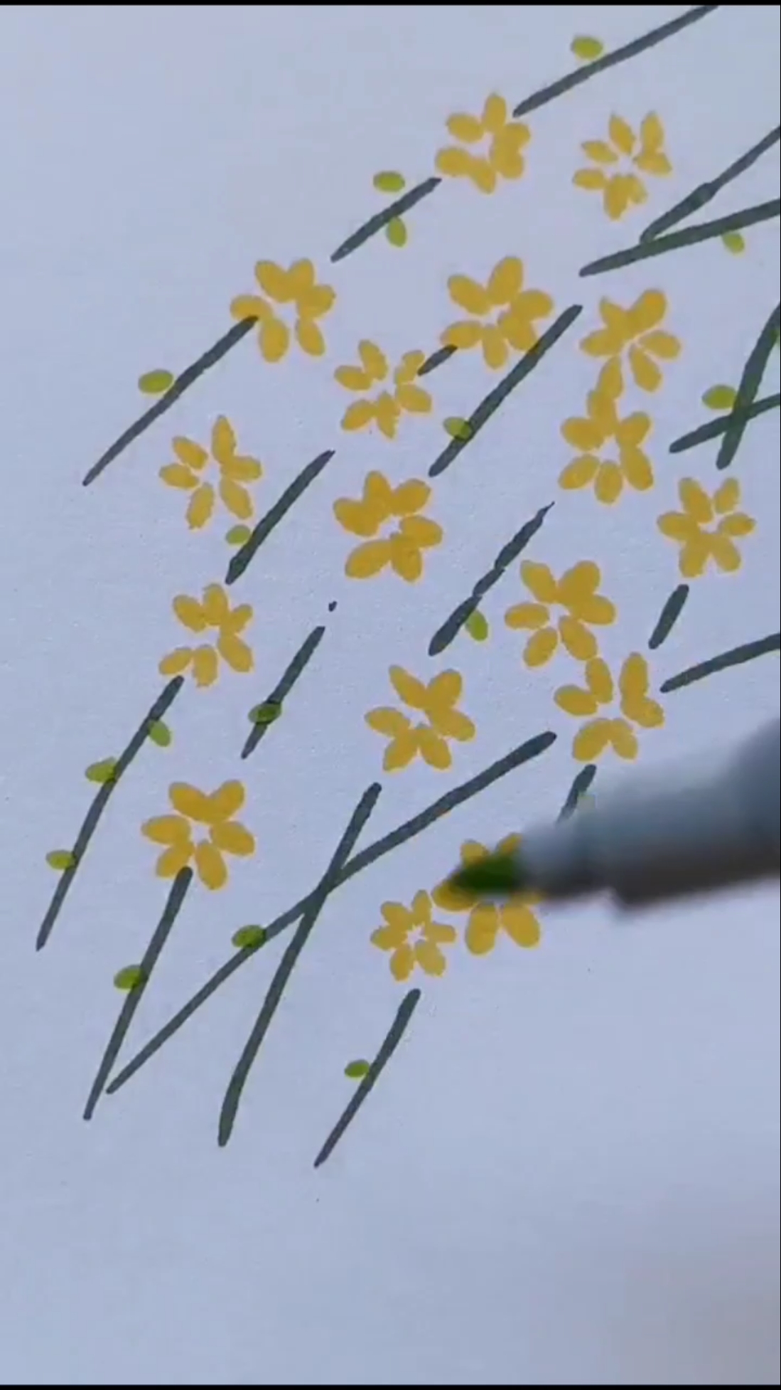简笔画李点点简笔画没想到迎春花这么好画快拿起你的马克笔和我一起画