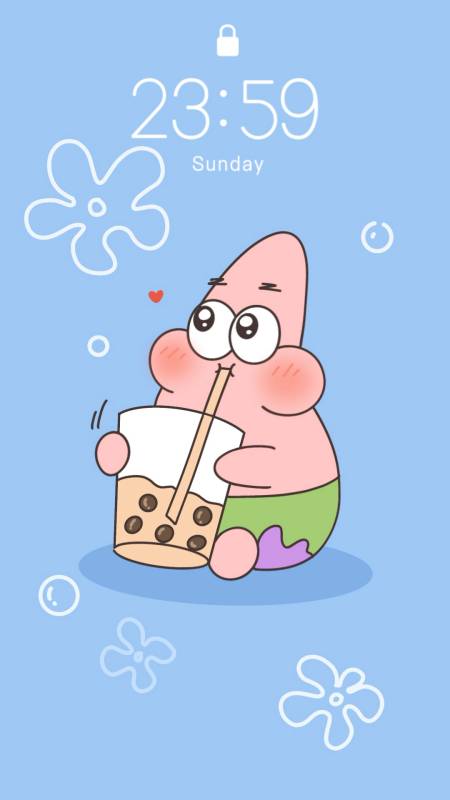 绘画艾特你的列表第一为好友来画这个派大星壁纸吧