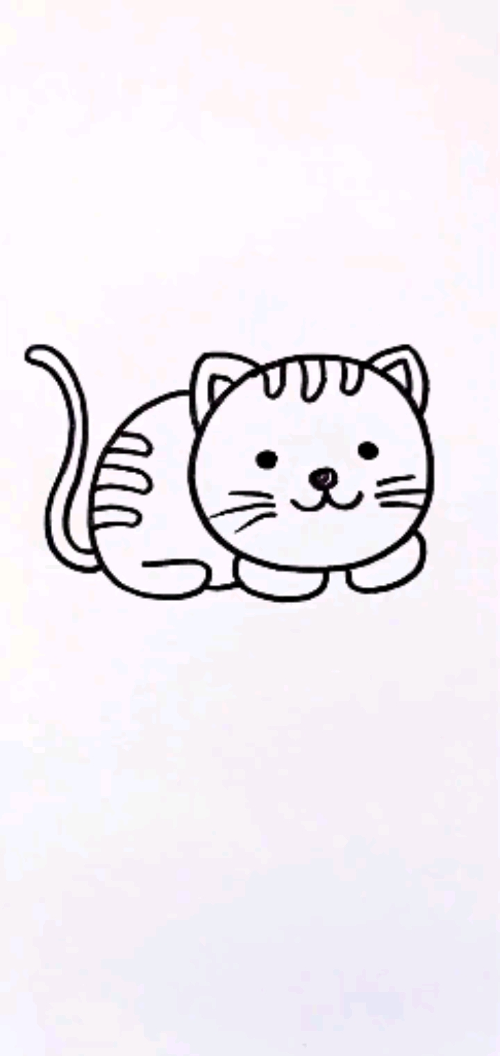 简笔画 这样画小猫