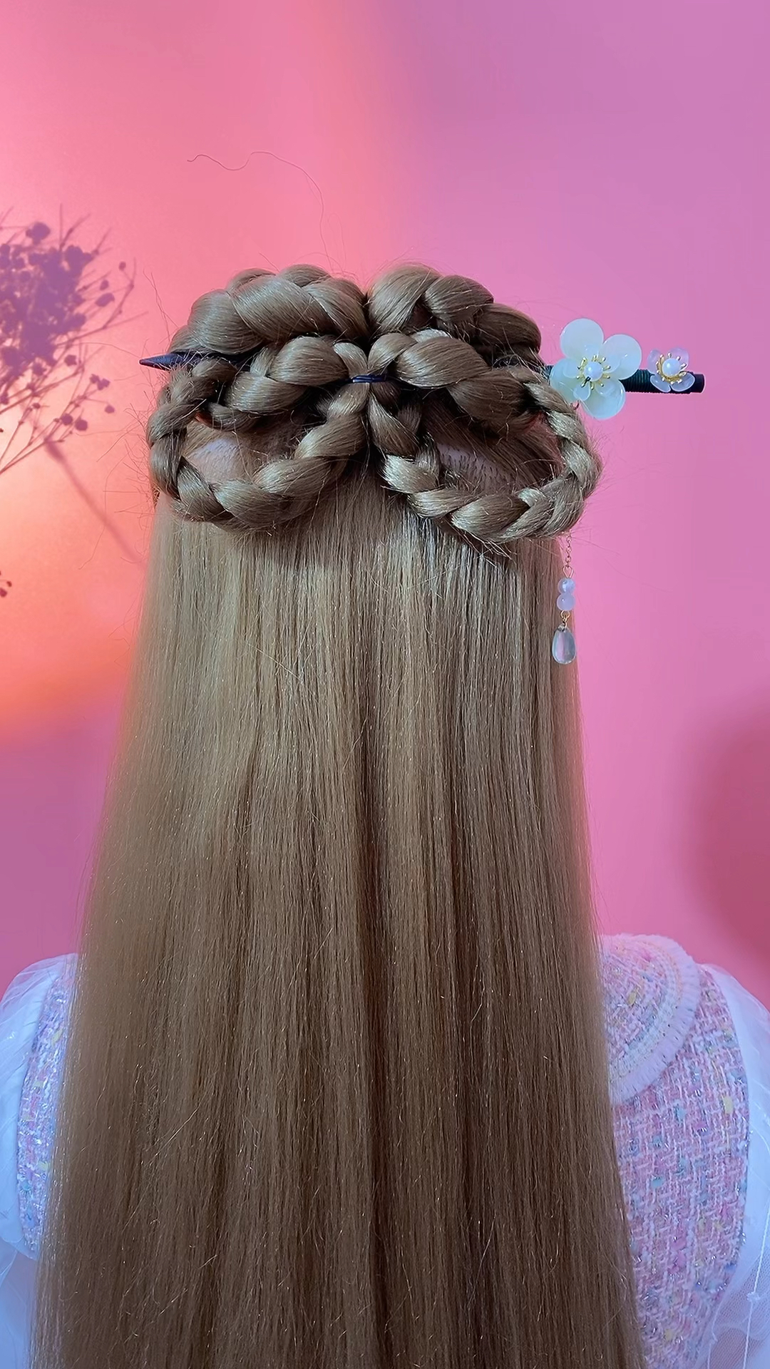 全民最火编发#洛洛蝴蝶翅膀简单古风发型教程