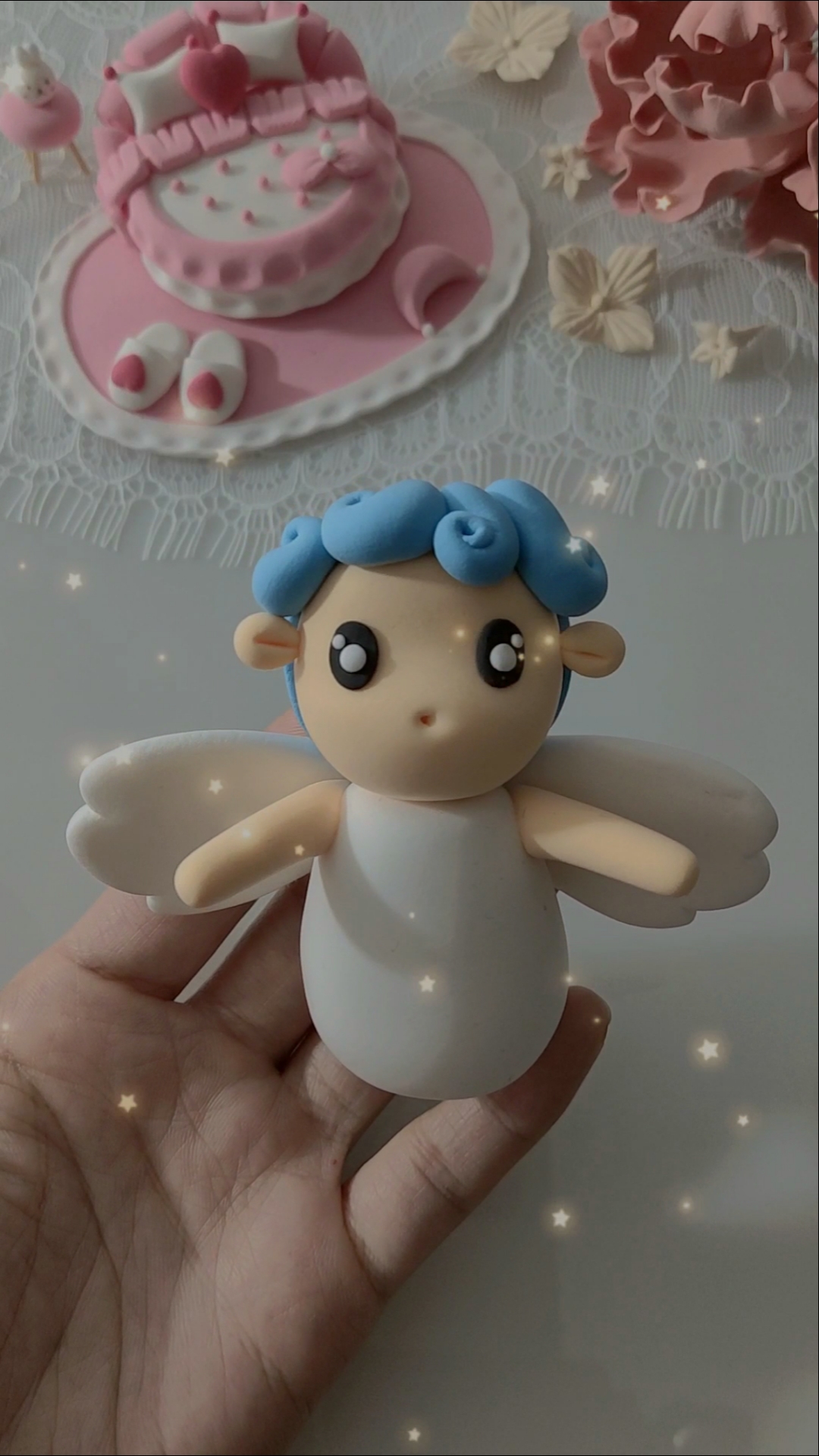 手工制作可爱的粘土天使宝宝求抱抱77