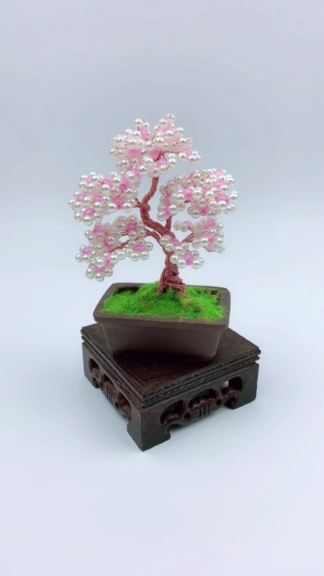 手工制作#做一棵珍珠款樱花树,希望寒冷冬天早点过去,春暖花开早档浇
