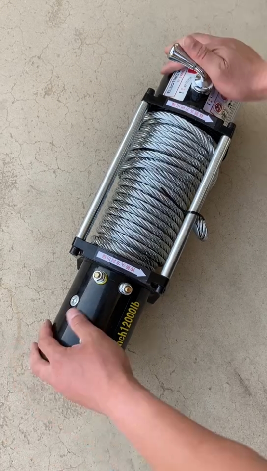 12伏24伏汽车电动绞盘#汽车电动绞盘最大牵引力十吨最大起吊两吨颗滗