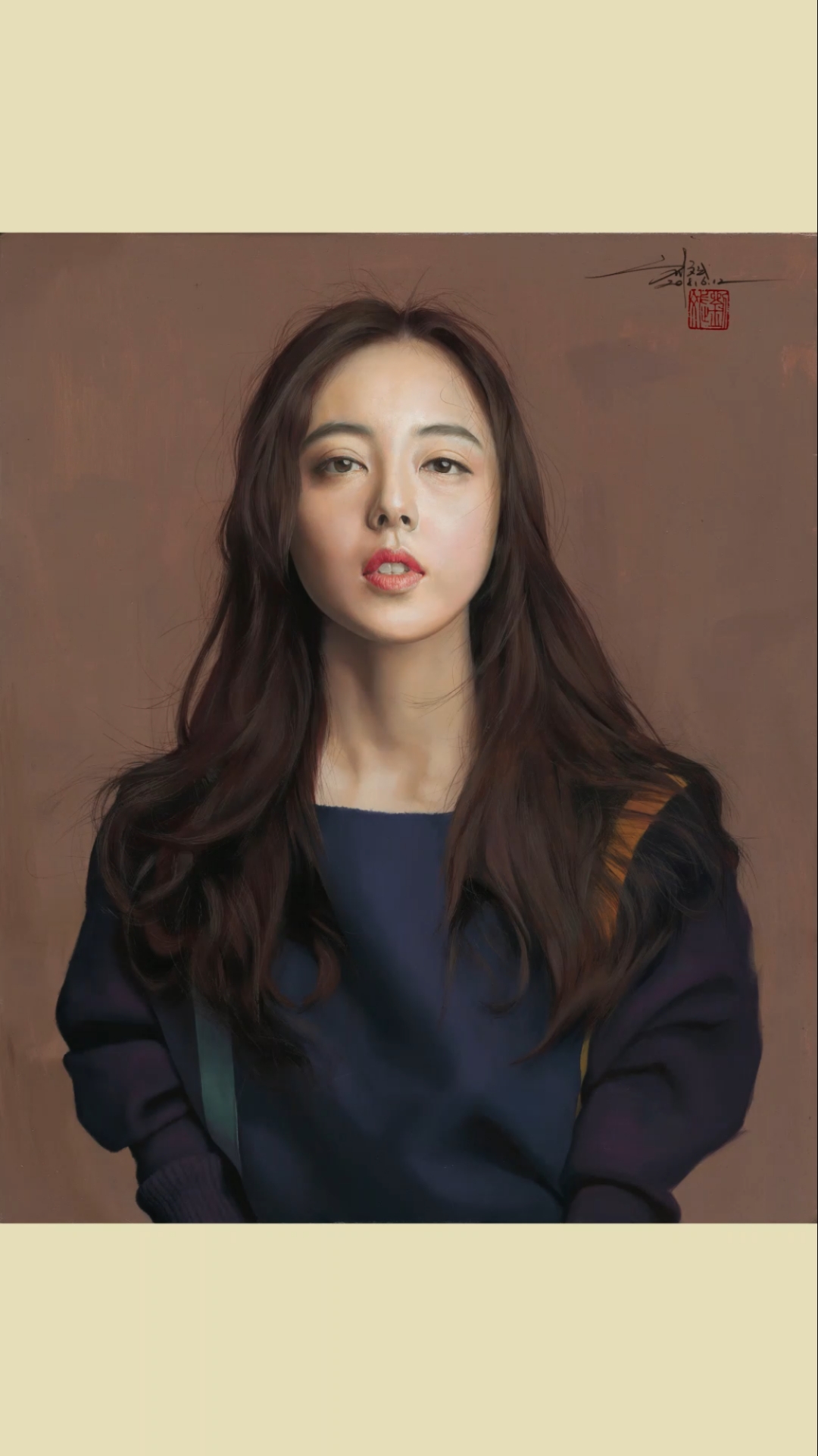 油画#刘斌老师写实油画人物《米露》-度小视