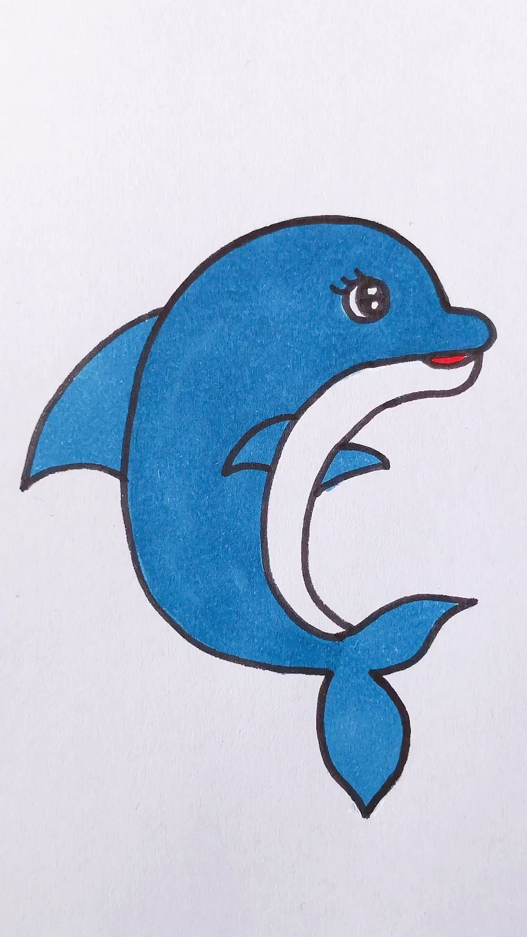 简笔画#三个c画海豚