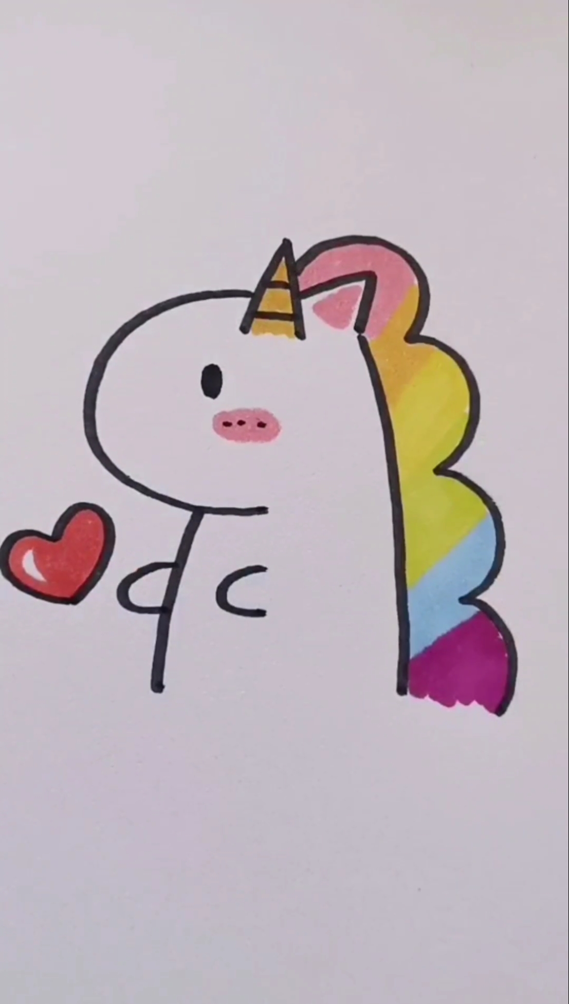 简笔画#李点点简笔画～ca7画独角兽