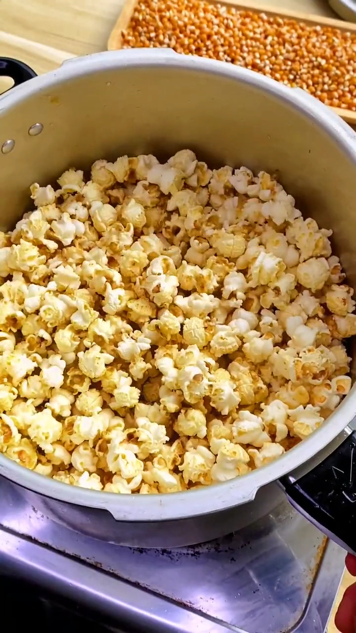 压力锅爆米花来一个