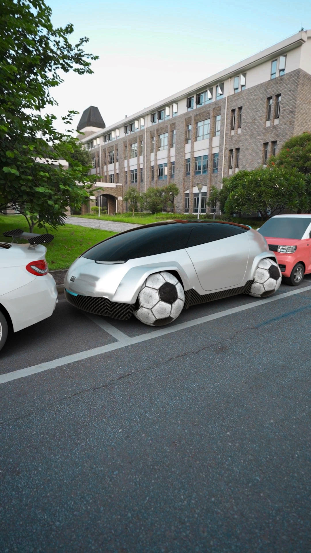 球形轮胎汽车可任意角度移动再也不怕停车难了