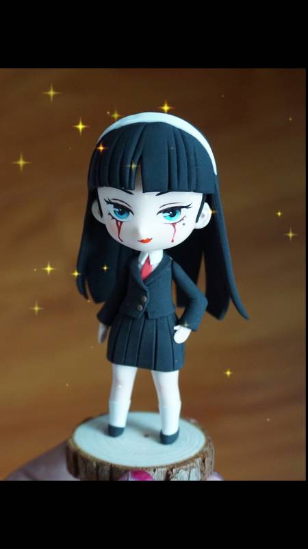 邪魅一笑的富江小姐姐-q版粘土教程