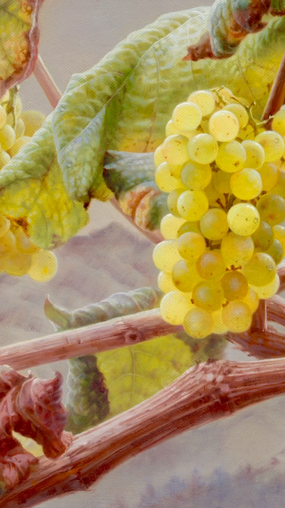 手绘油画#原创写实油画葡萄作品(金玉满堂)