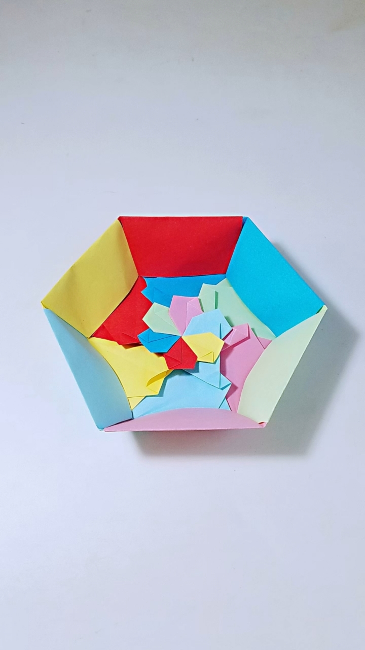 折纸#折纸花盘子视频教程