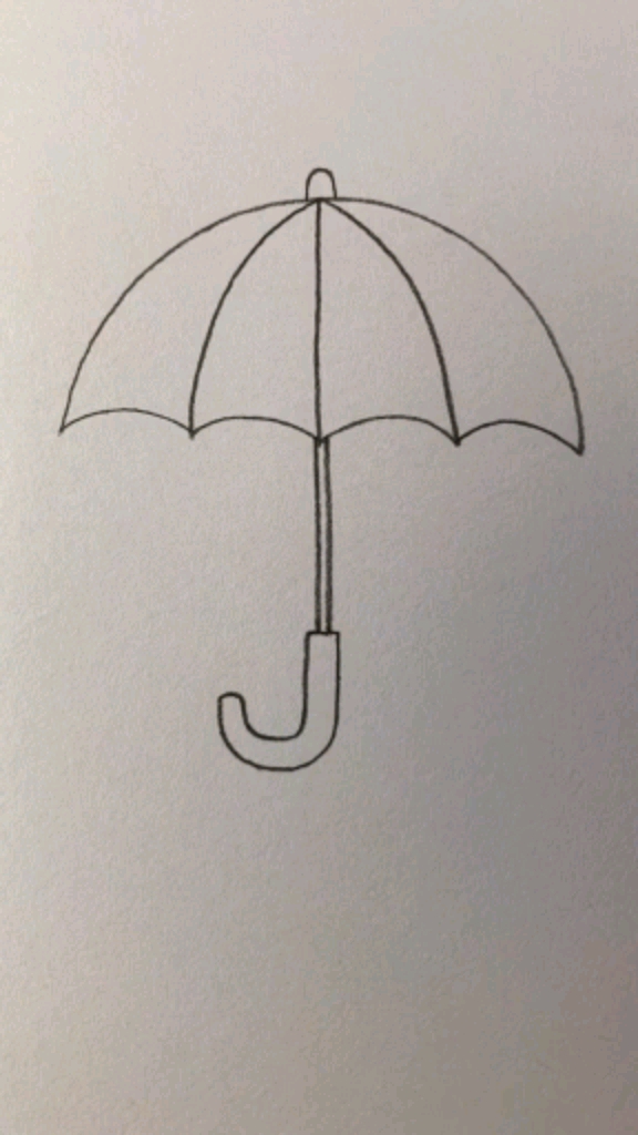 小花伞 简笔画图片