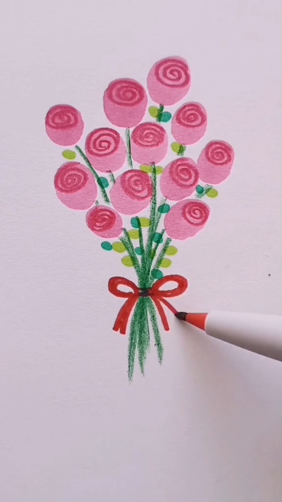 简笔画#教师节就要到了!给老师画一束花吧!简单又好看!