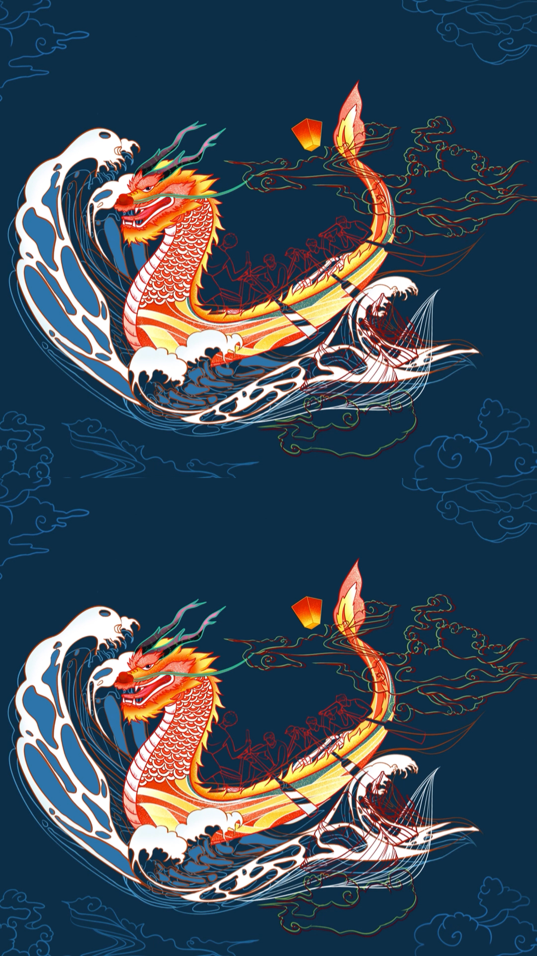 插画#你的端午是怎么过的?画个龙舟弥补现在疫情的遗憾吧