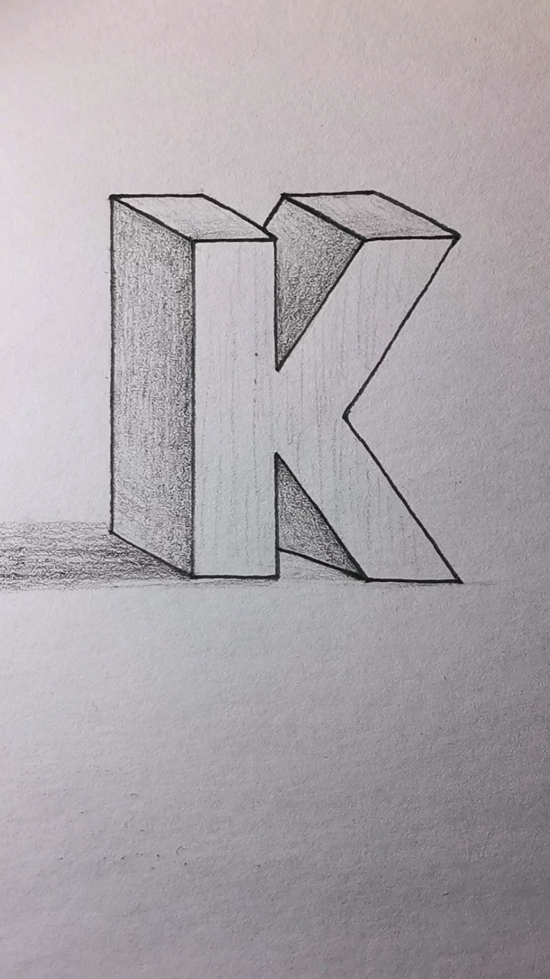画立体字母k