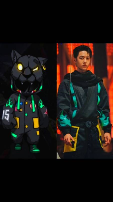 王一博这就是街舞4#勇敢豹豹不怕困难王一博黑豹一比一人形手办,材苘