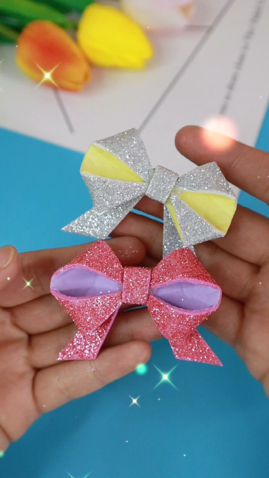 手工制作#一张纸剪蝴蝶结