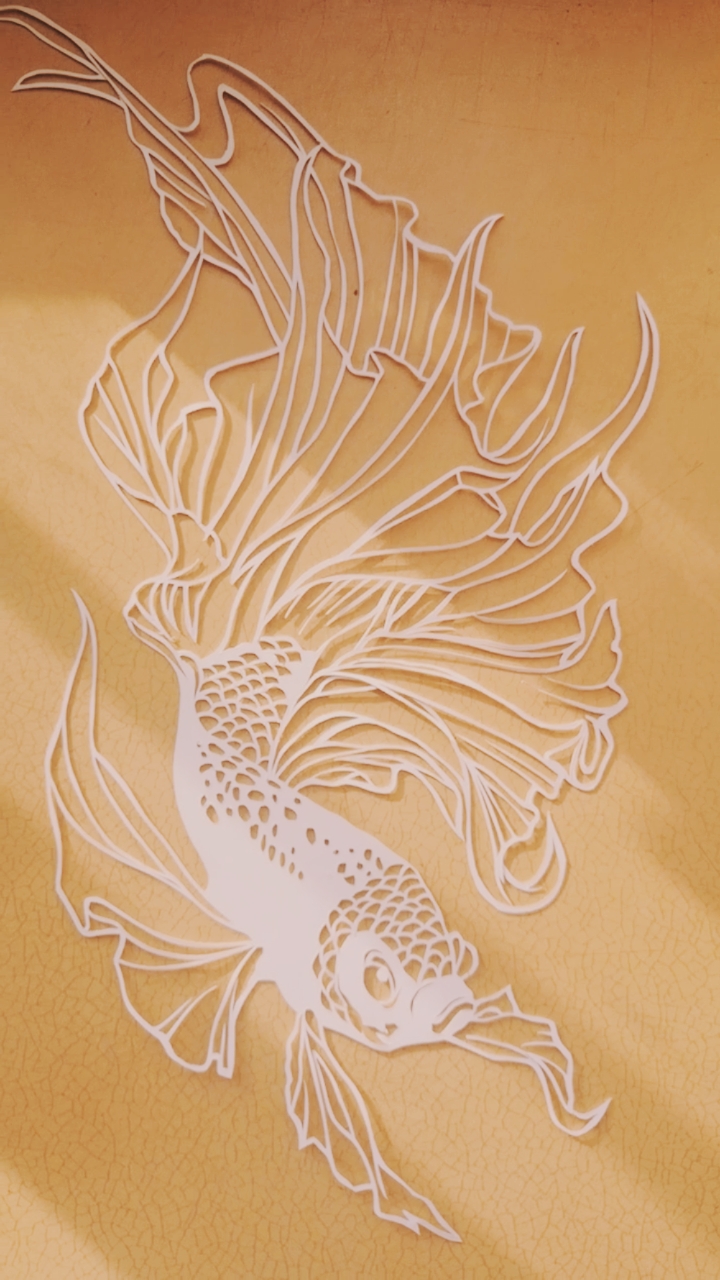 创意剪纸#手工剪纸,刻纸——斗鱼-度小视