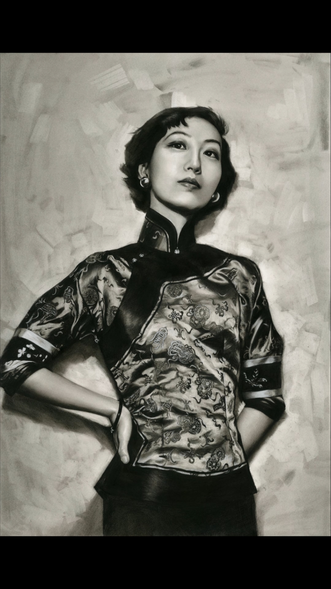 绘画#学员素描作品《张爱玲》-度小视