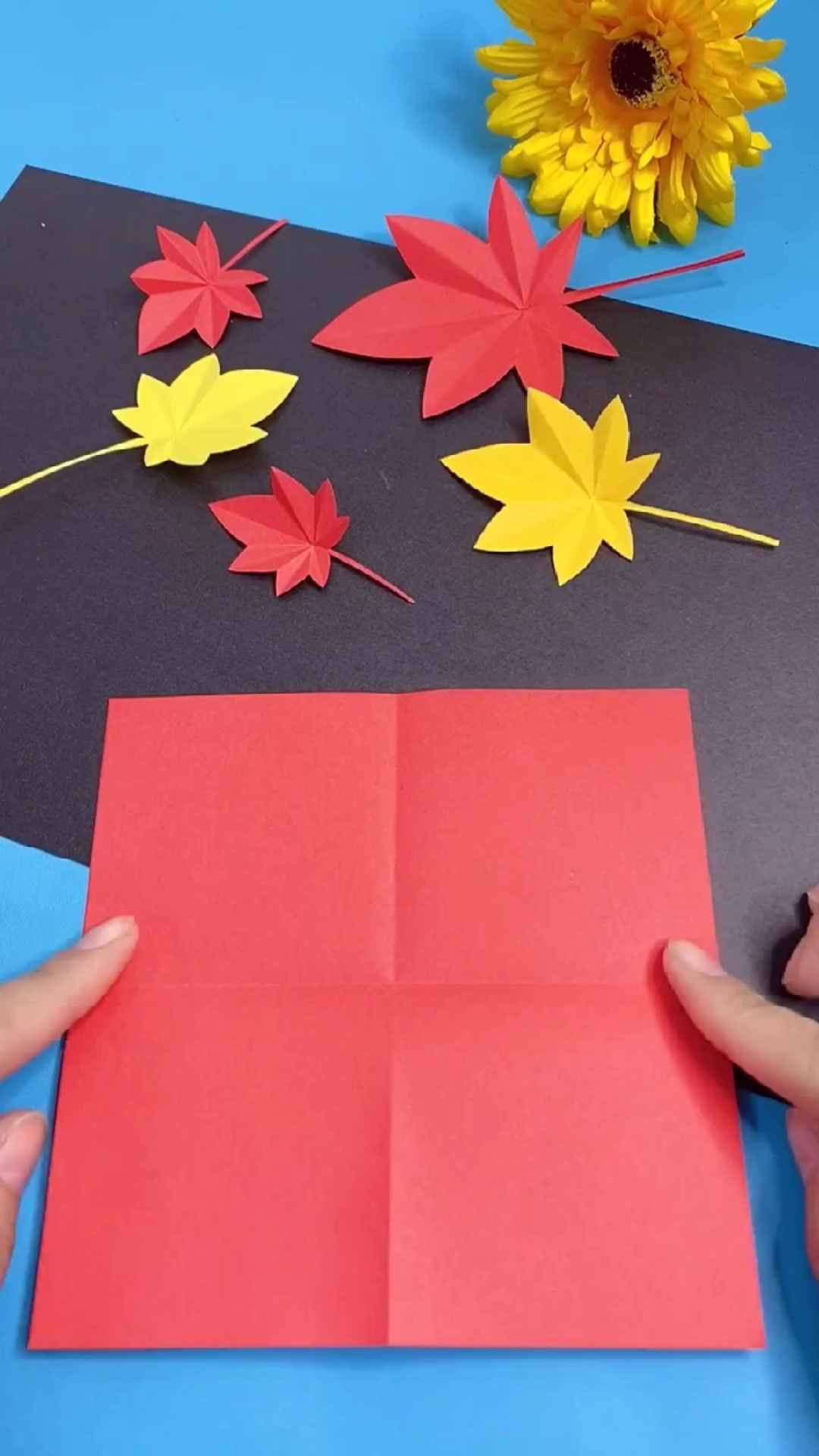 亲子手工#简单的枫叶剪纸,包学会.