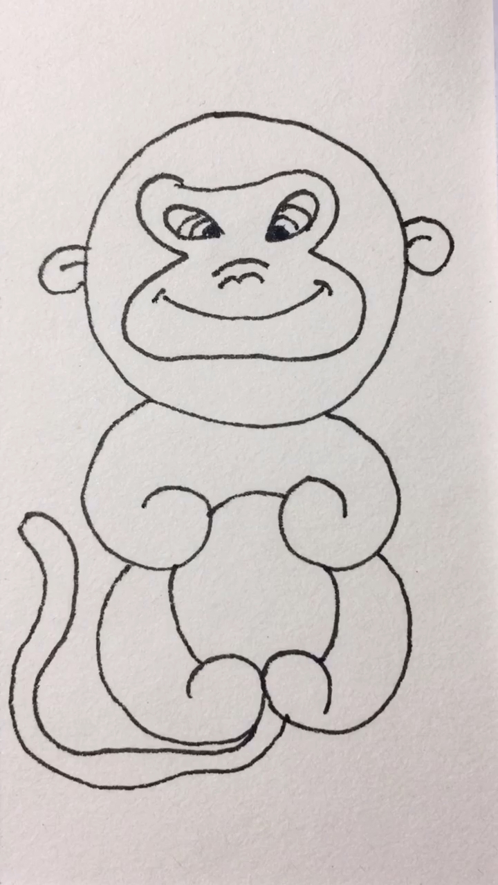 猴画法简笔画图片
