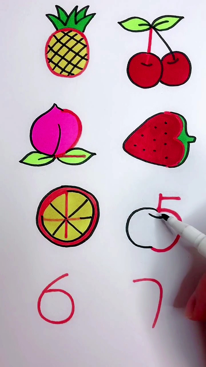 画画原来如此简单#数字画水果,你学会了哪一个?