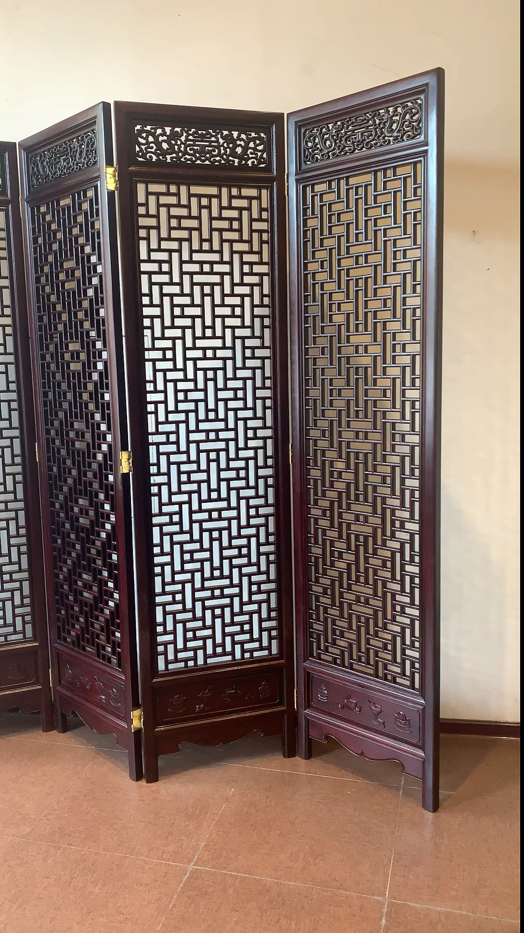 红木古典家具#血檀屏风