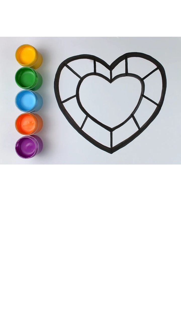 创意儿童画#学会画钻石心并涂色