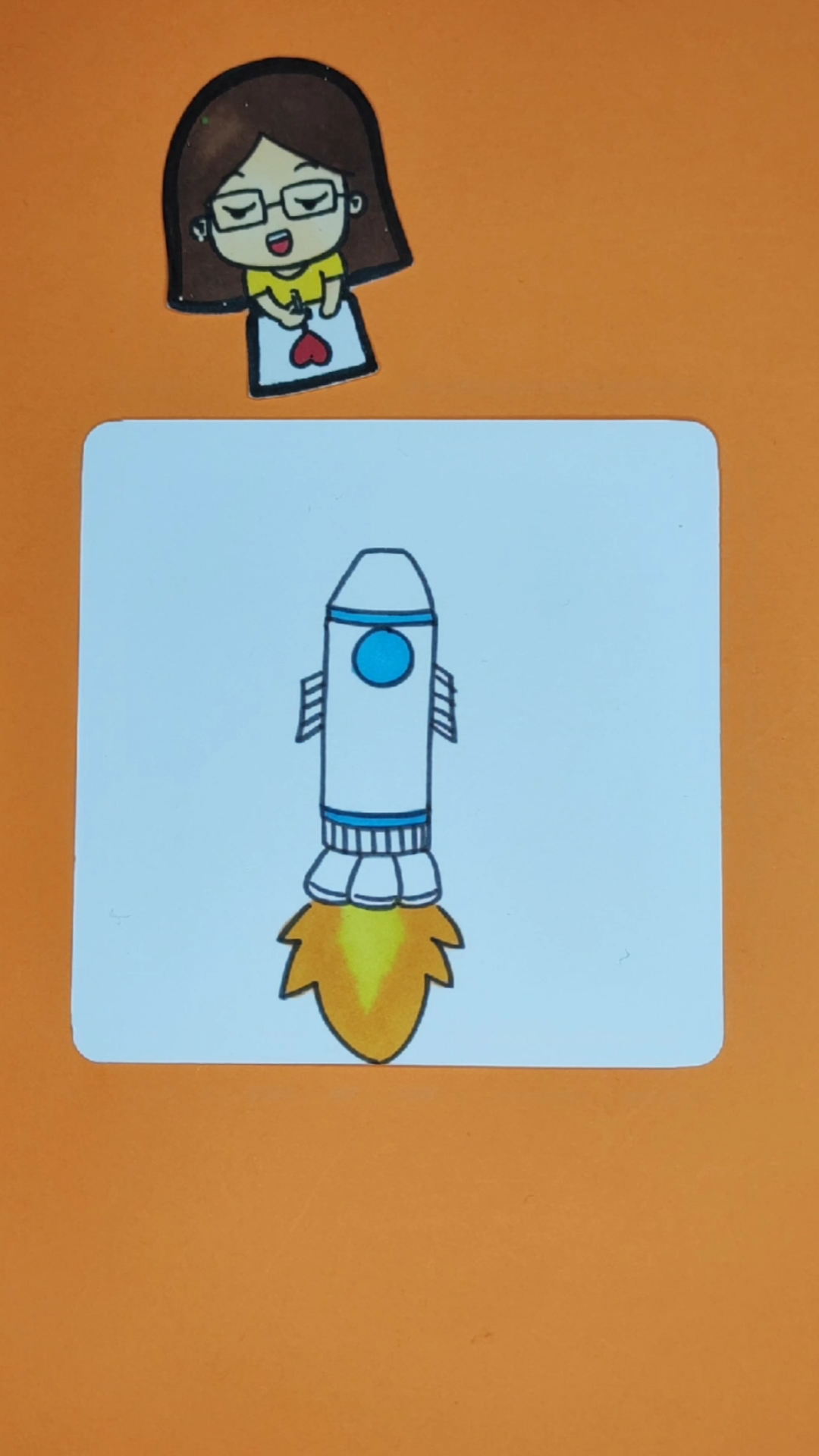 画画原来如此简单#火箭这样画秒会