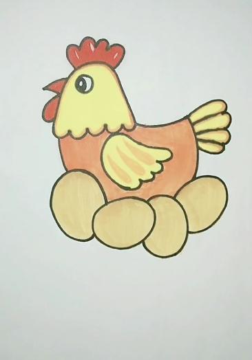 简笔画#小时候真的好奇小鸡是怎么孵出来的,所以每次回老家的时候