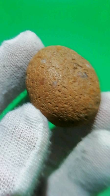 分享棕色球形体中镶嵌着球粒玻璃状物质的石陨石无磁,极为稀有独特