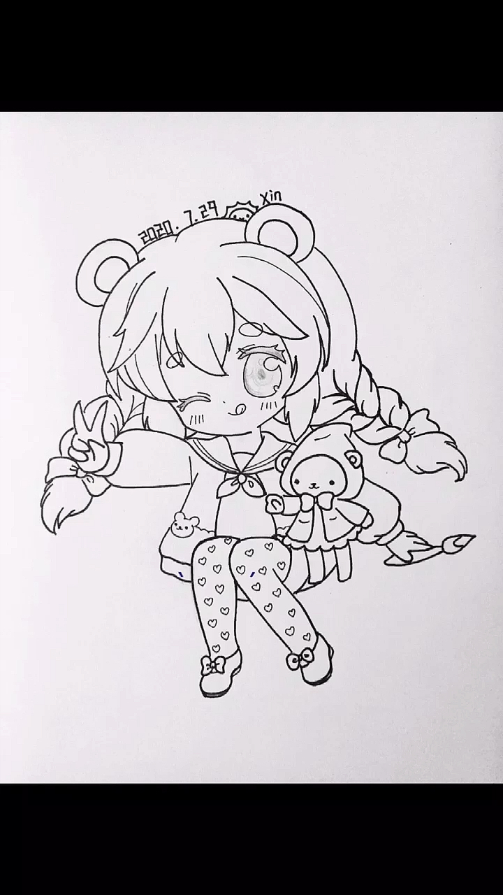 画画原来如此简单#可爱小姐姐动漫手绘教程画画真的很难吗画画却怂