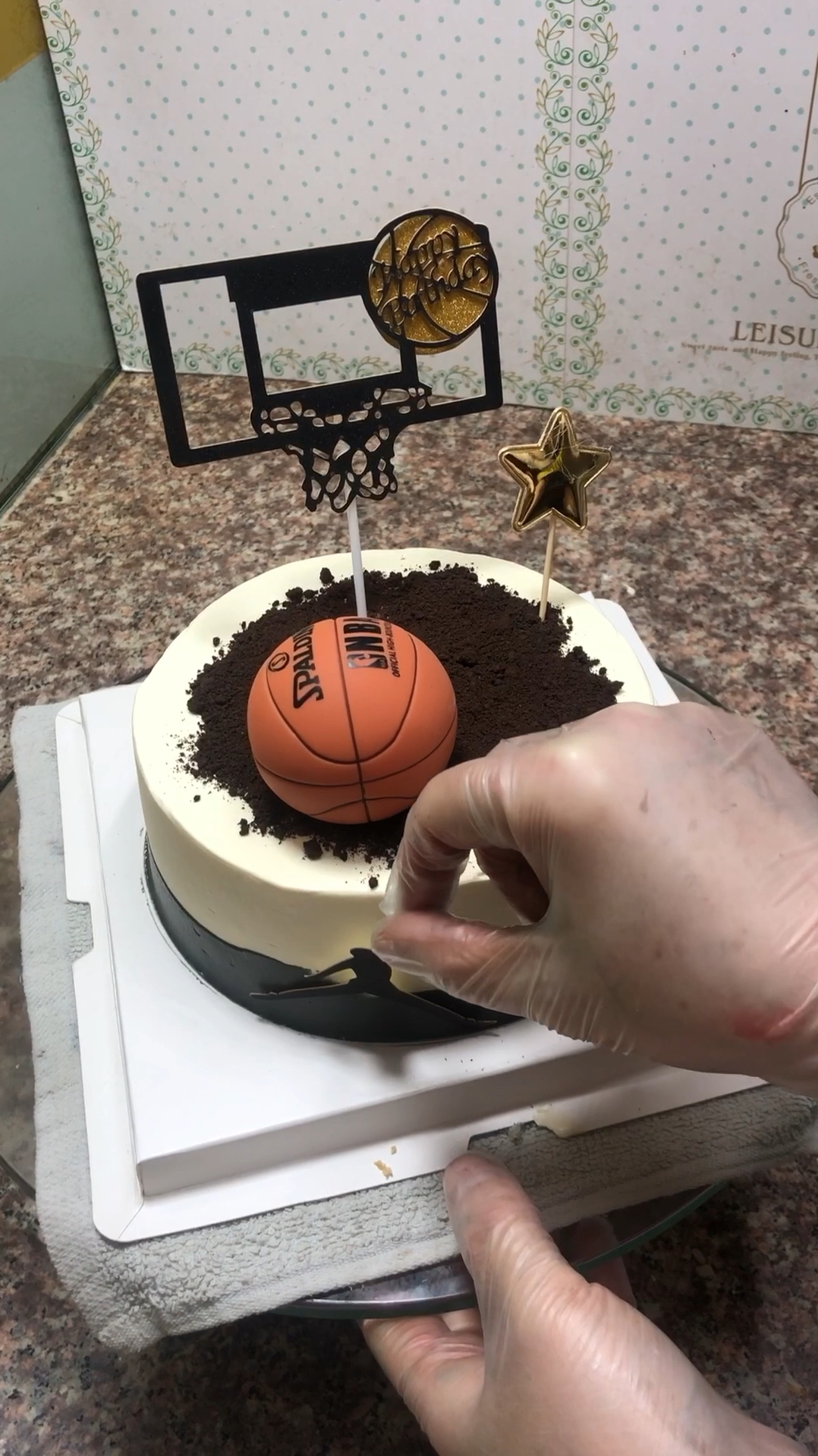 生日蛋糕#一枚打篮球的男生