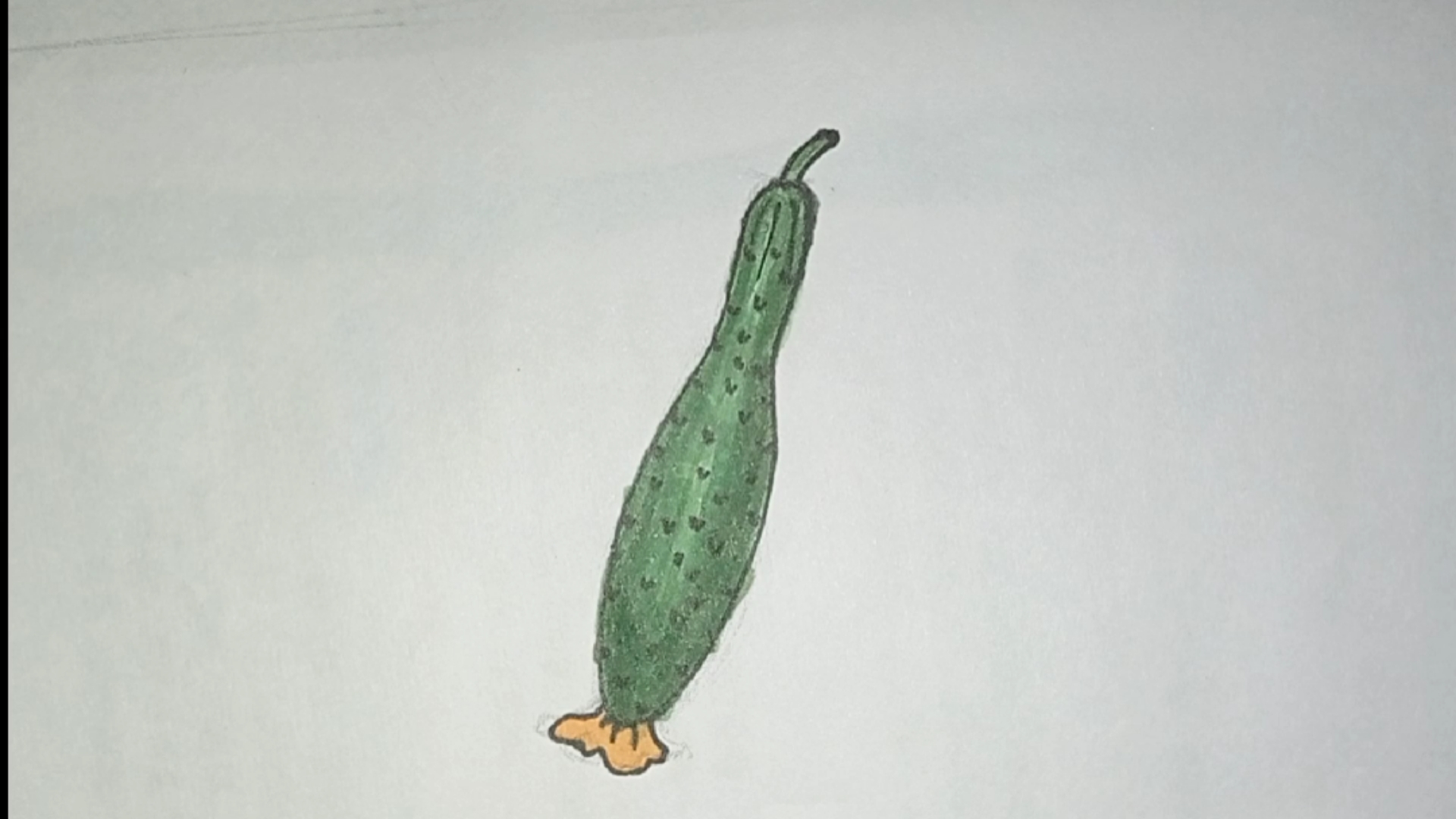 画画原来如此简单简笔画蔬菜黄瓜清脆可口色鲜味香