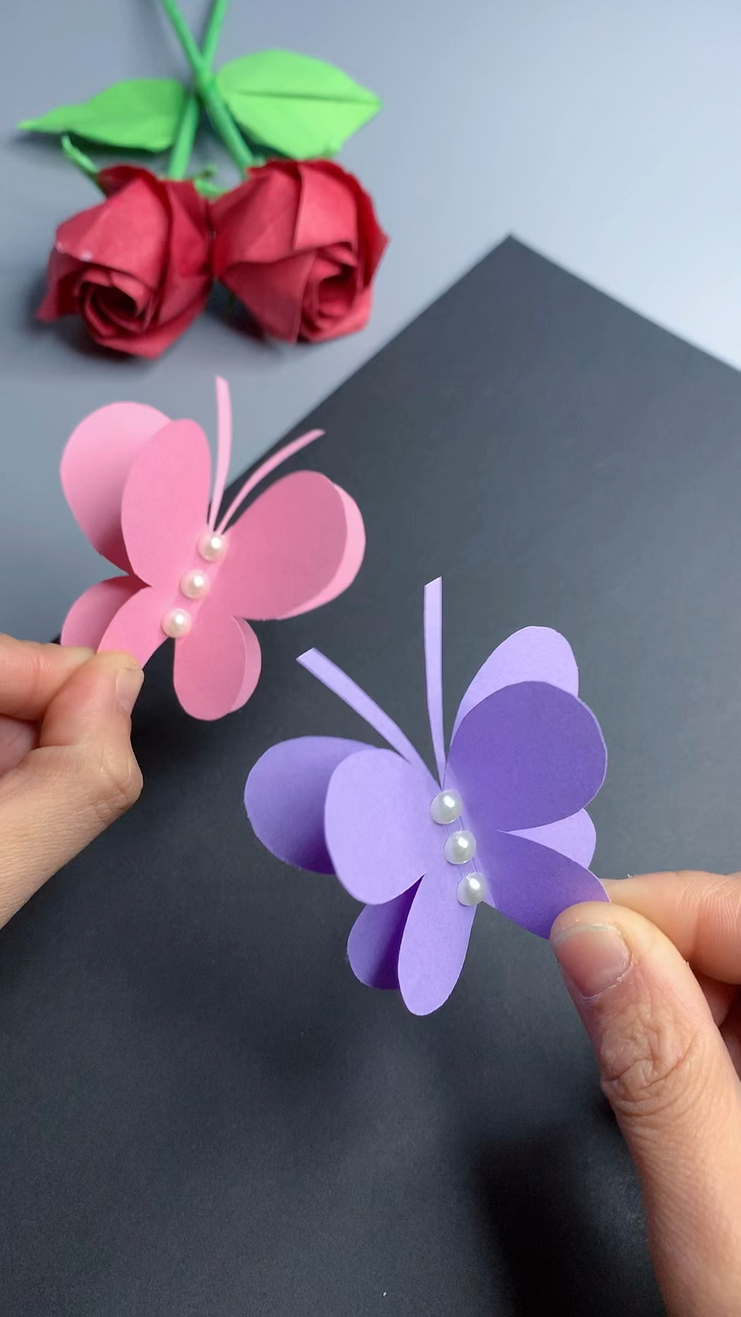 用数字3剪蝴蝶然后做成立体的样子超级好看