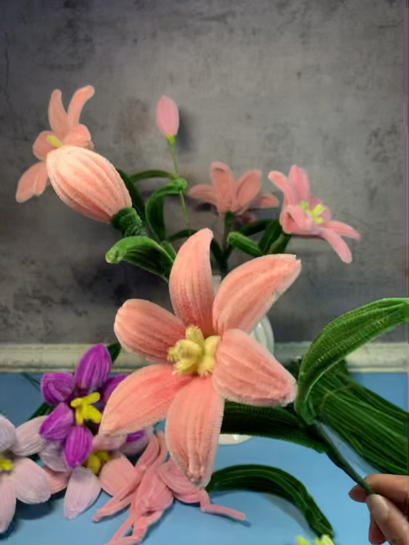 手工制作#扭扭棒百合花