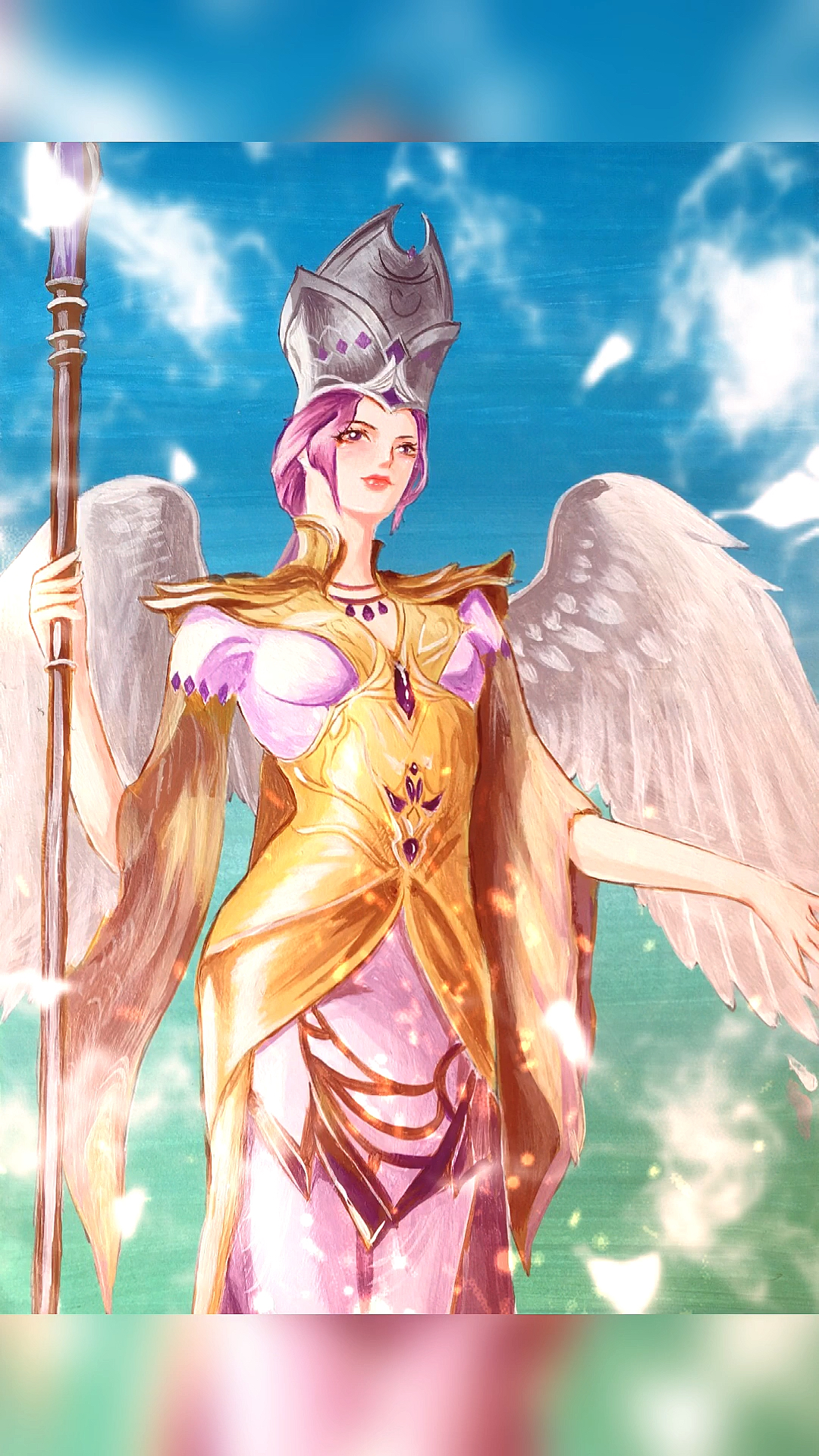 画画原来如此简单手绘大天使比比东